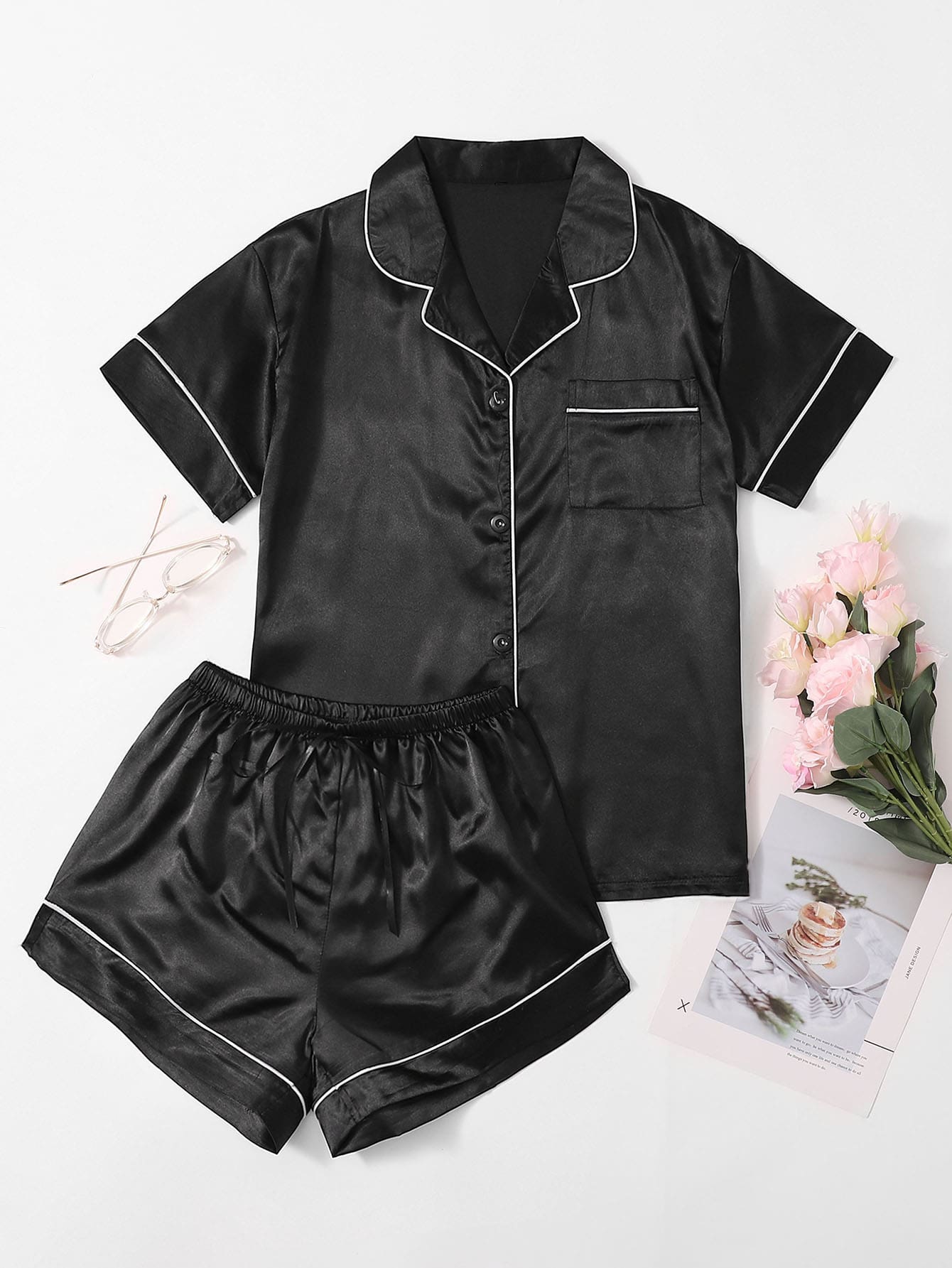 Ladies summer Satin Pyjama Set - Ready to ship
