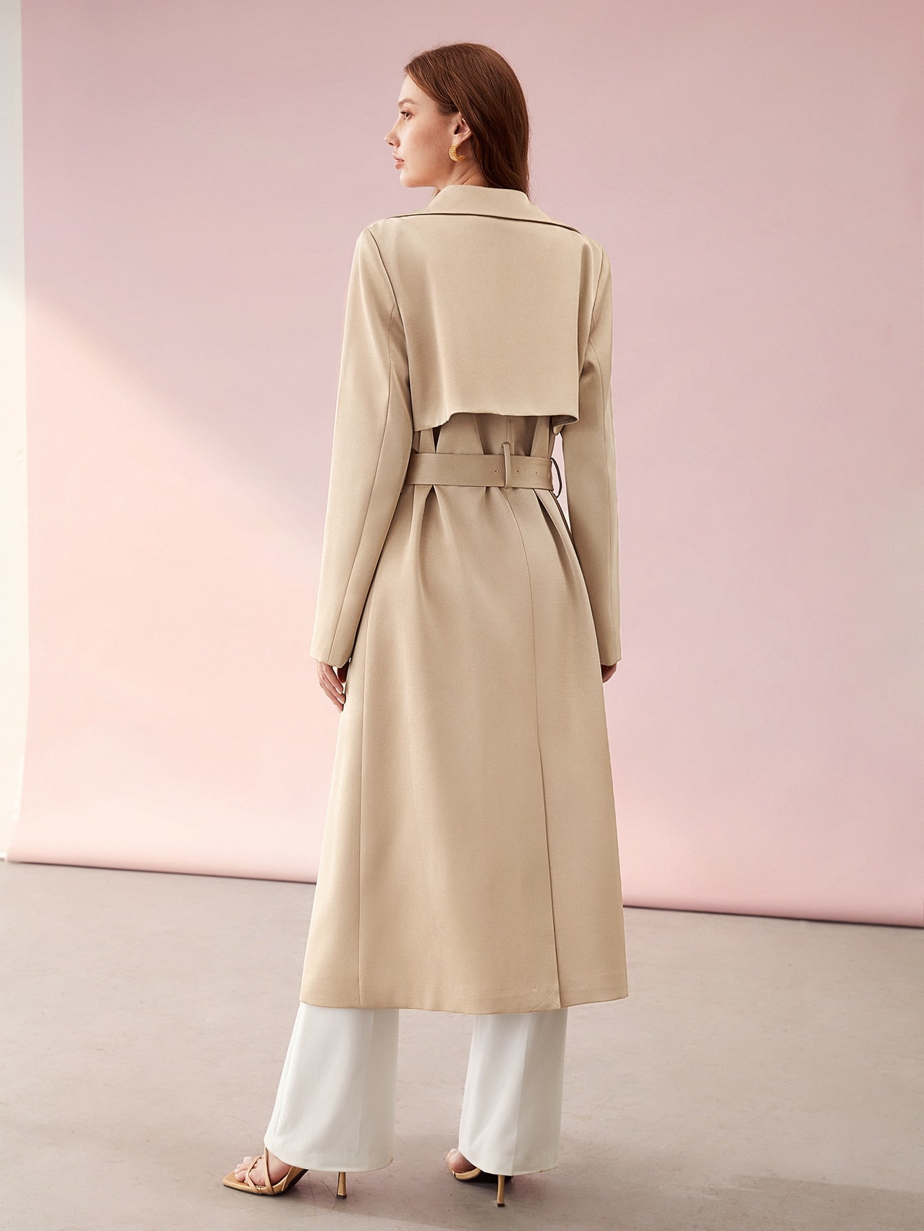 Long Belted Trench Coat - Ready to Ship