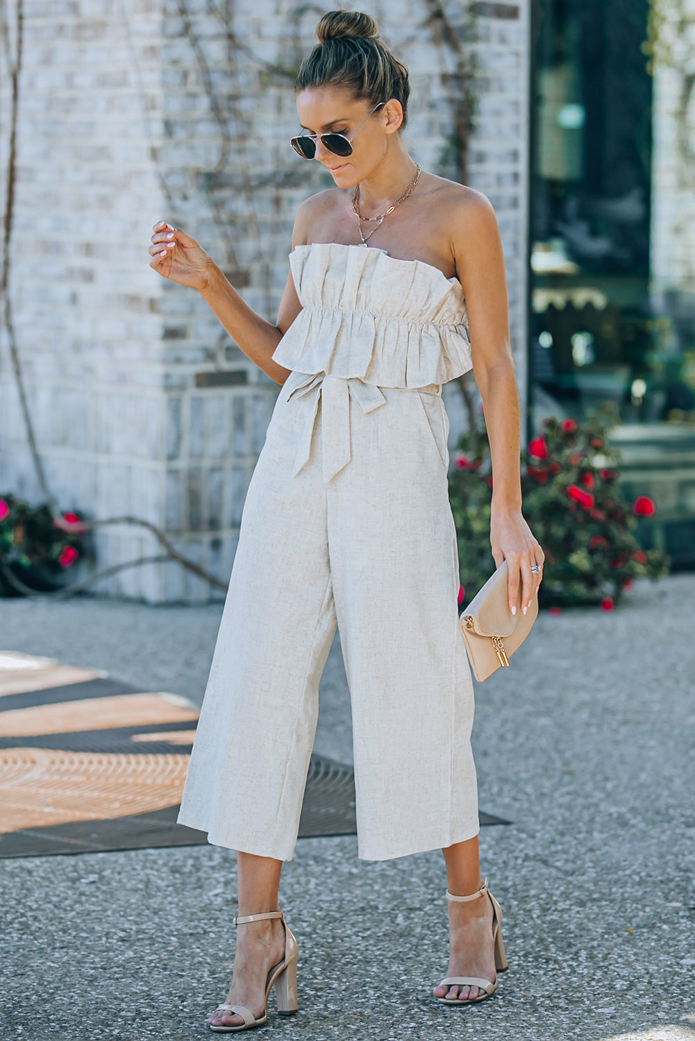 Ruffled Strapless Jumpsuit - Ready to ship