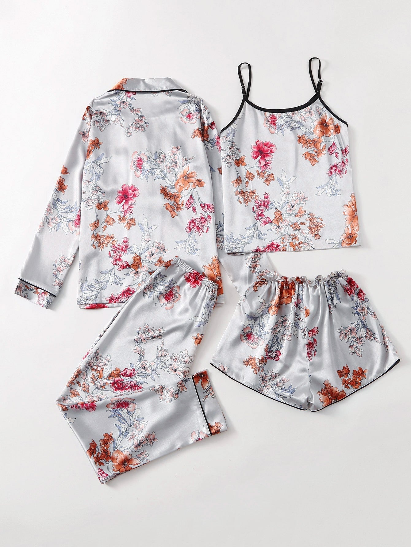 Floral Satin Pyjama Set - Summer & Winter