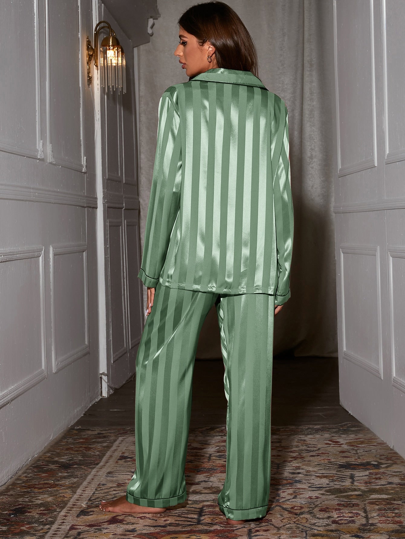 Striped Satin Pyjama Set
