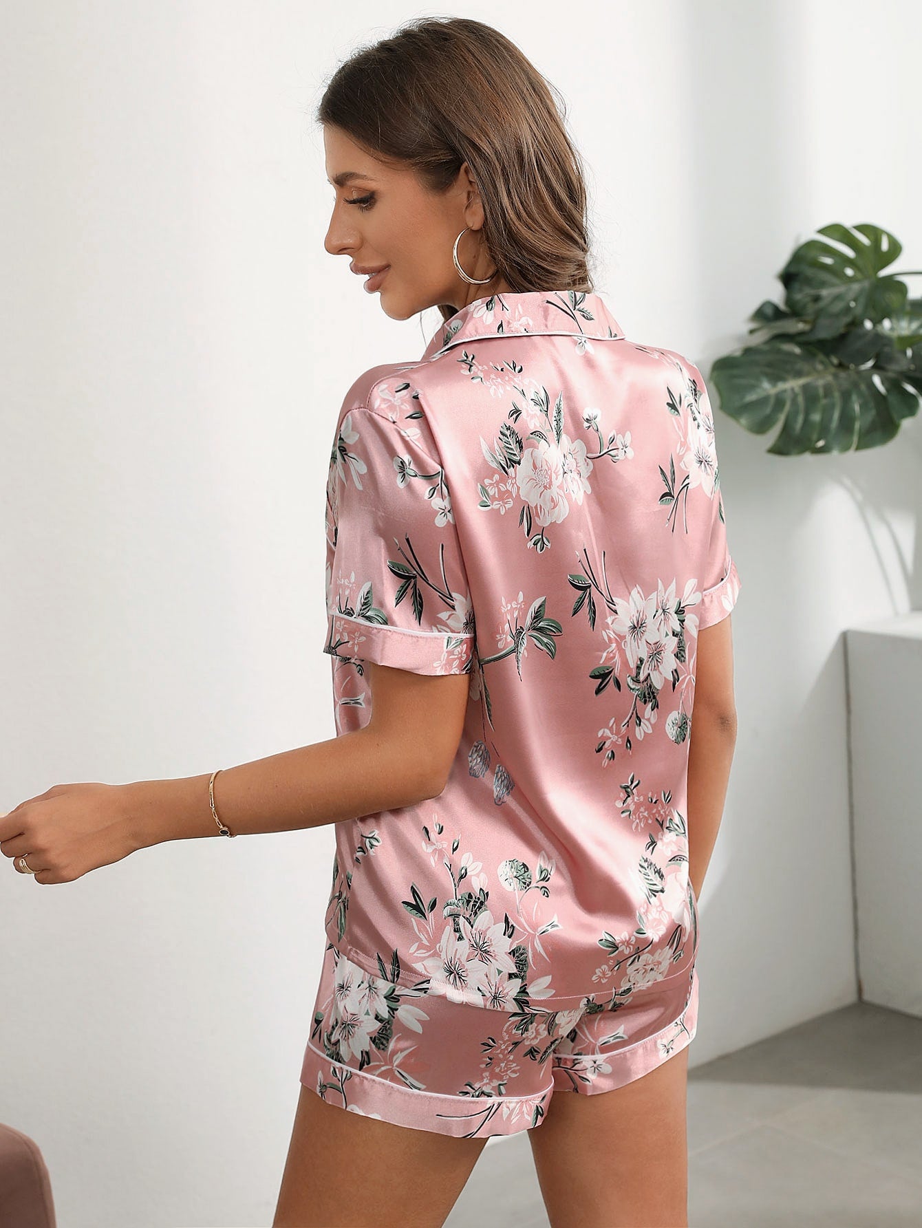 Floral Satin Pyjama Set