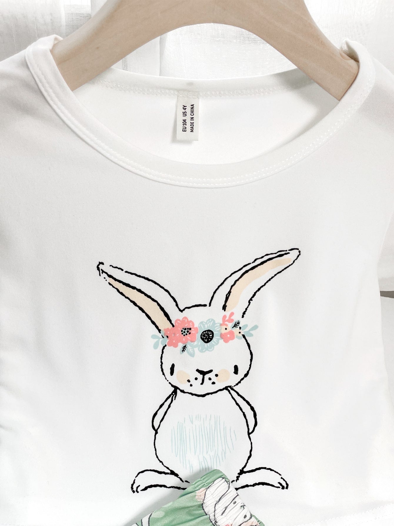 Girls Rabbit Print Pyjama Set