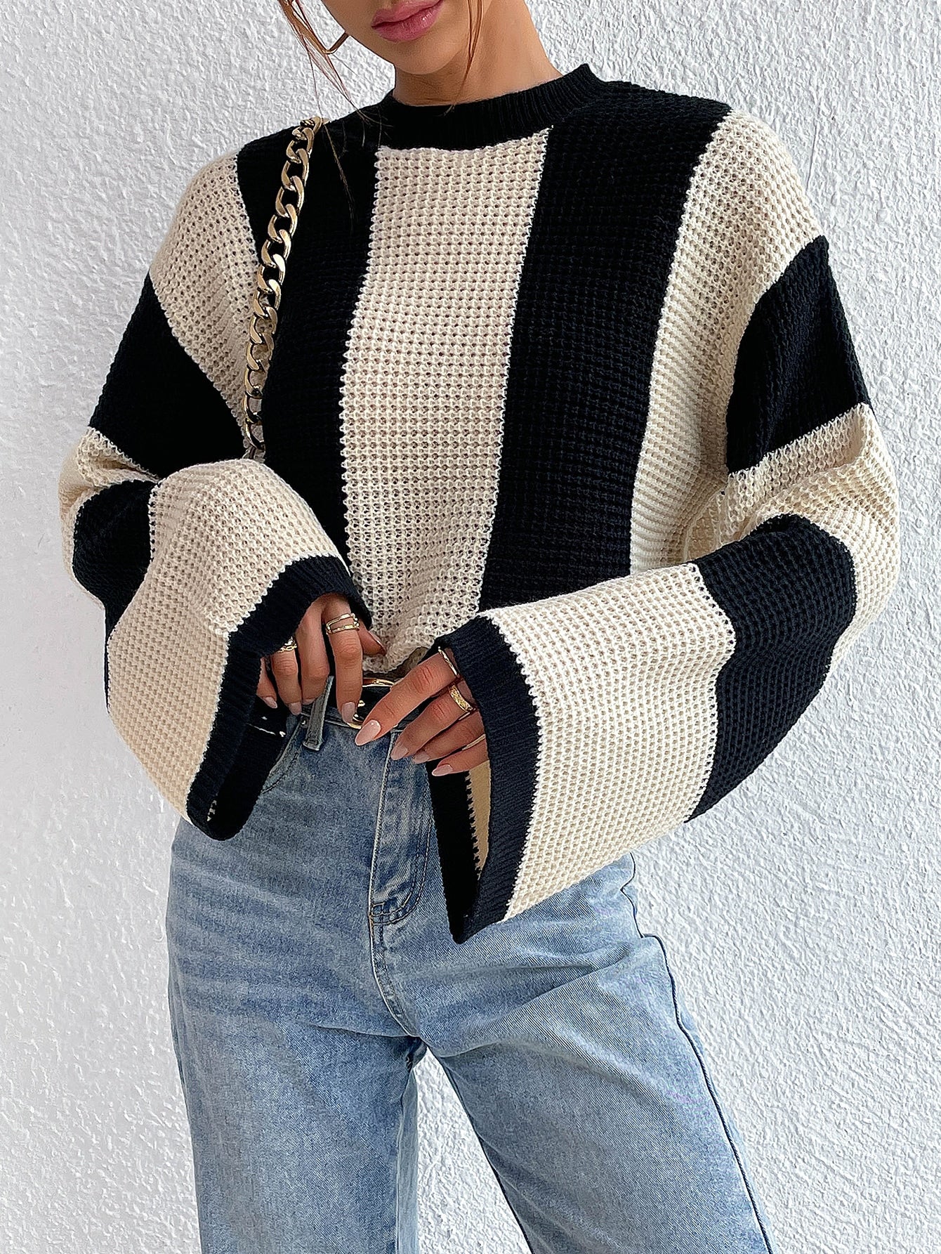 Monochrome Drop Shoulder Sweater