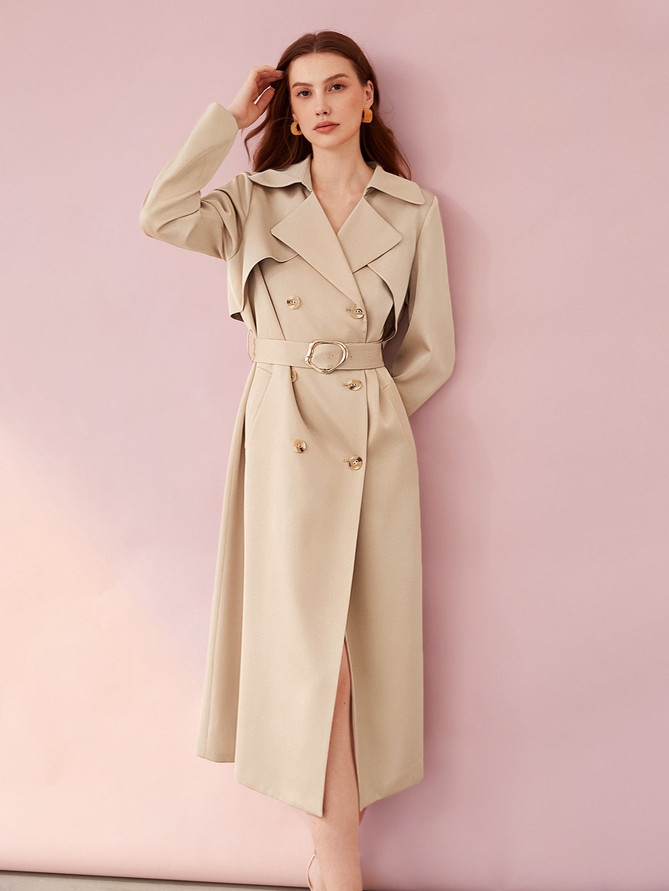 Long Belted Trench Coat